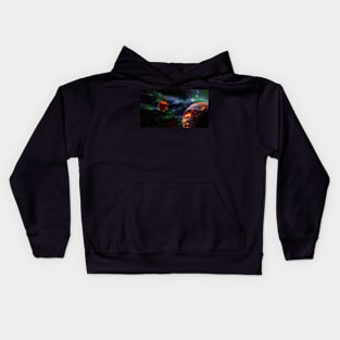 Molten Moon Sci-Fi Space Scene Kids Hoodie